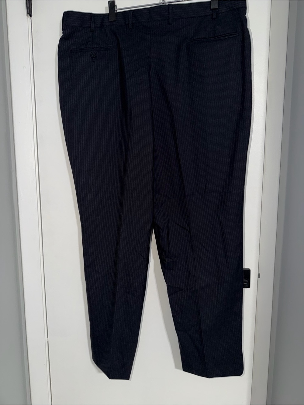 Men's Black Pinstripe Dress Pants - Picture 3 of 3